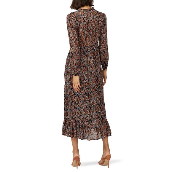 SEA NEW YORK Gerardtest Brown Paisley High Neckline Nicolette Midi Dress sz 6 - Picture 13 of 16